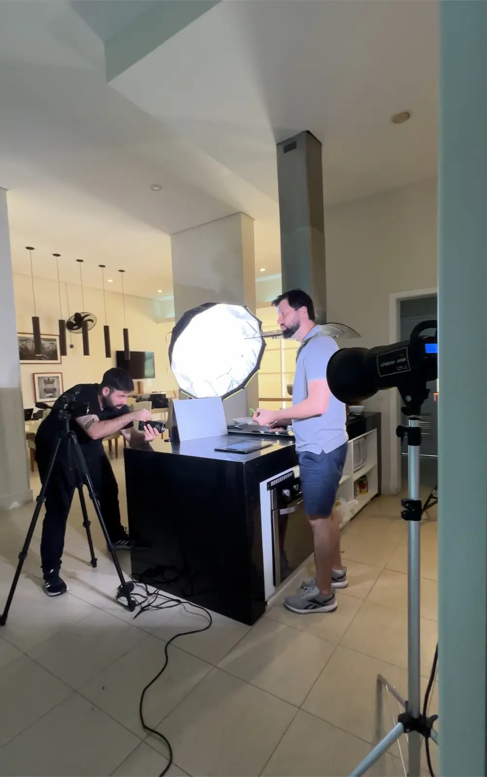 Set compacto de fotografia de produto